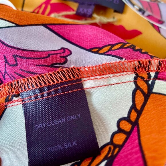 Hale Bob Silk Print Multi-coloured Top - size XXS - NWOT - Picture 7 of 10